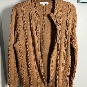 Indigo Soul Tan Cable Knit Cardigan